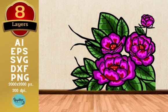 3D Layered Bouquet of Roses for Laser Cutting and Wall Decor