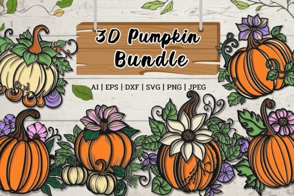 3D Layered Halloween Pumpkin Bundle for Laser Cutting
