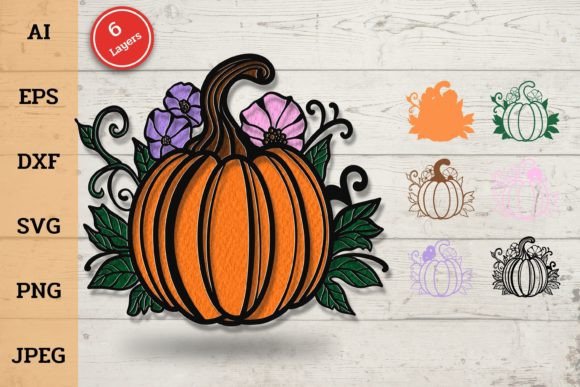 3D Layered Halloween Pumpkin for Laser Cutting
