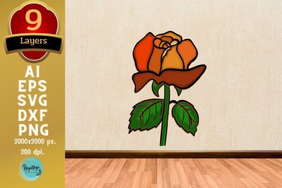 3D Layered Rose