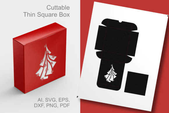 3D SVG Christmas Tree Box Template
