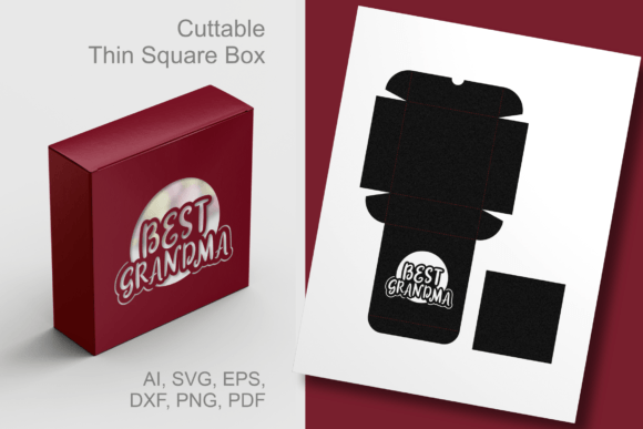 Best Grandma Round Window Square Box SVG