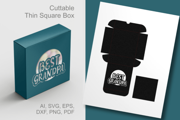 Best Grandpa Round Window Square Box SVG