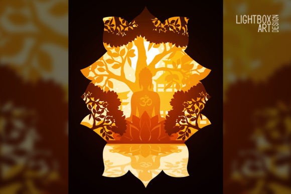 Buddha Lightbox 3D SVG Shadow Boxes