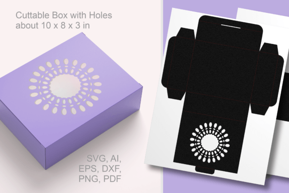 Decorative Circle Frame Window Favor Box 3D SVG Gift Boxes