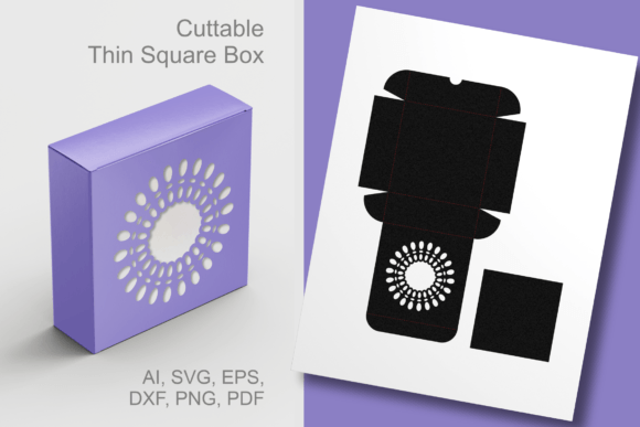 Decorative Round Frame Window Square Box 3D SVG Shapes