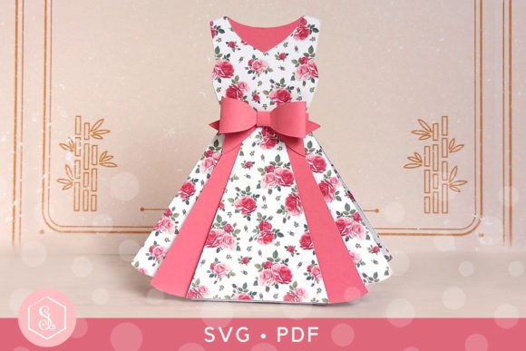 Dress Favour Box SVG PDF Template