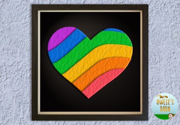 Layered Pride Heart 3D SVG for Shadow Boxes