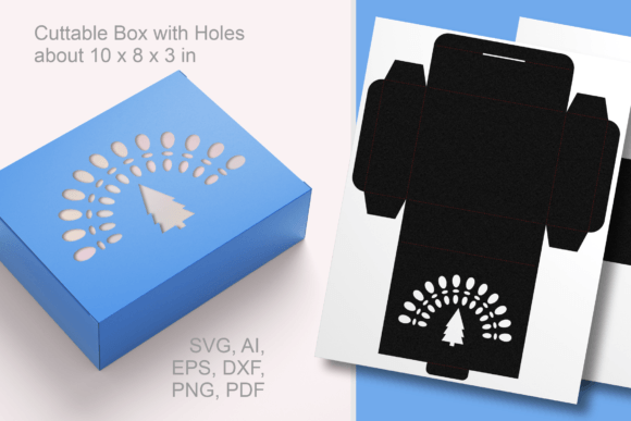 Pine Tree Under Rainbow Rectangular Box