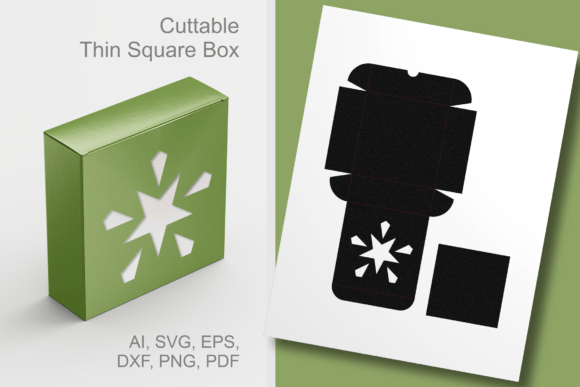 Polar Star Window Thin Square Favor Box