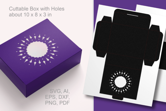 Sparkling Round Window Rectangular Box 3D SVG Gift Boxes