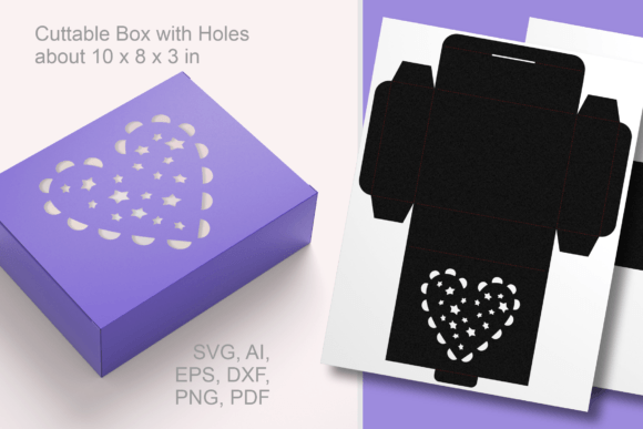 Stars in a Heart Rectangular Gift Box