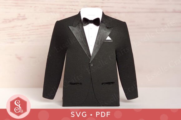 Tuxedo Favour Box SVG PDF Templates